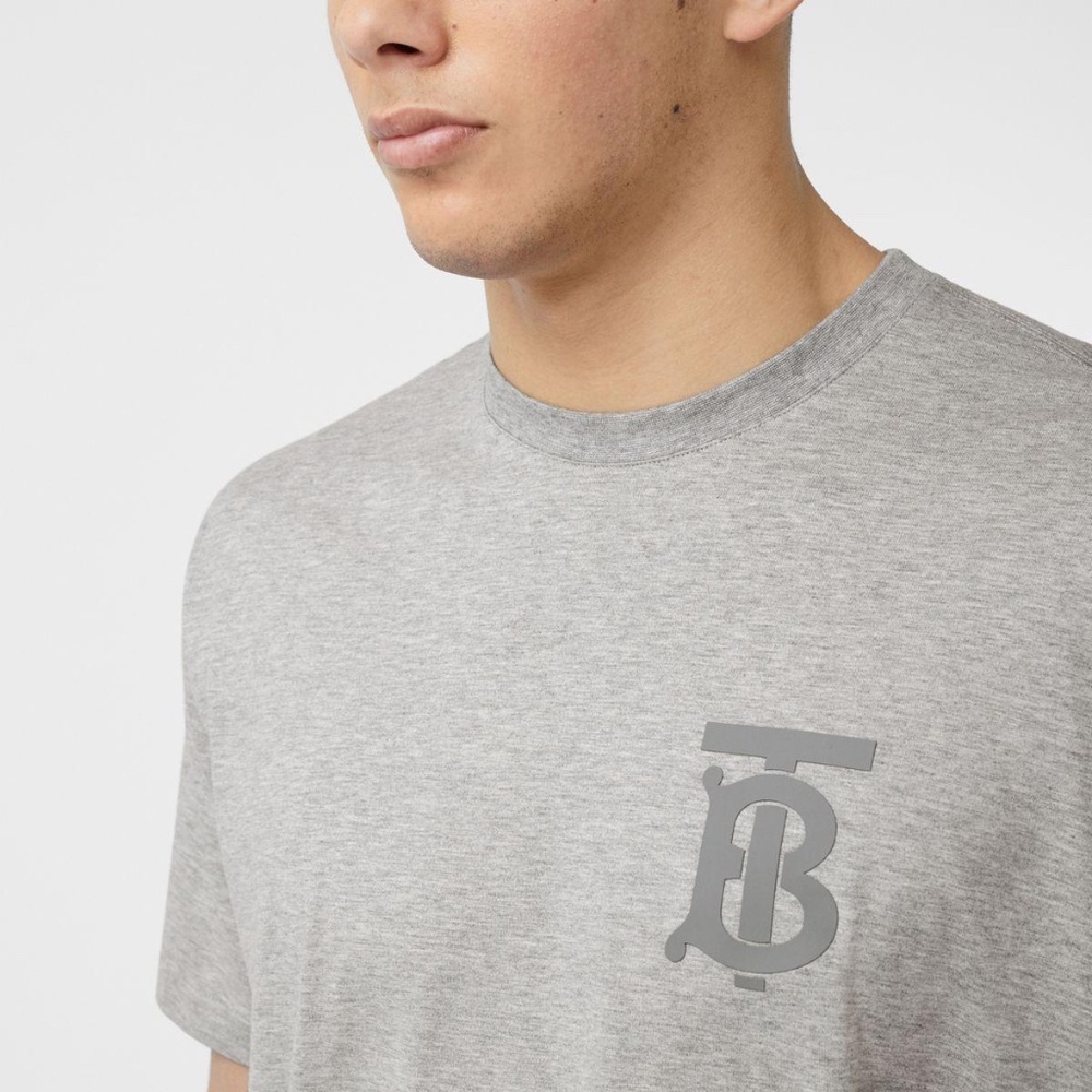Burberry Grey Emerson Monogram T-Shirt. large